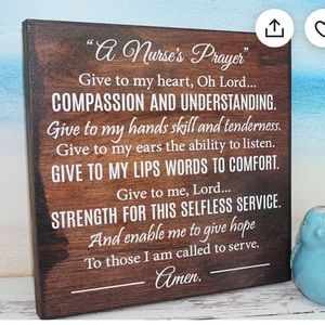 Nurse’s Prayer Wooden Sign- Nursing School